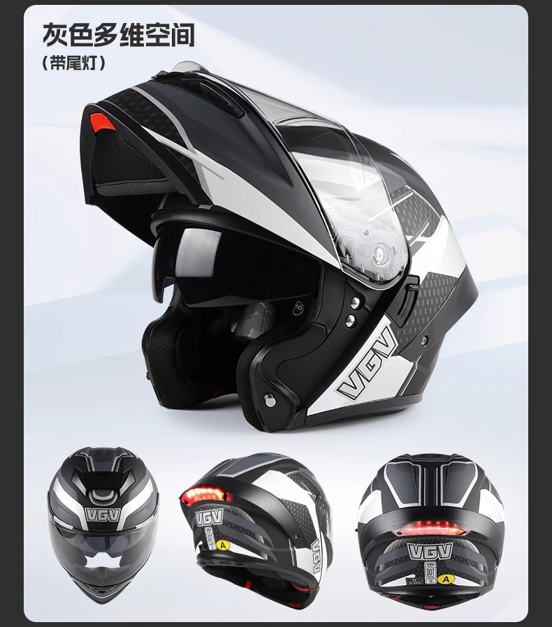 3C certified smart tail light open-face motorcycle helmet, custom full-face helmet for electric motorbikes, unisex, suitable for all seasons and summer