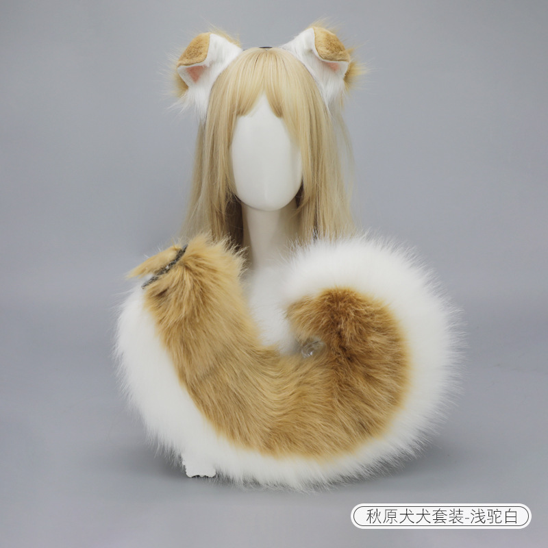 犬の耳のカチューシャの髪飾り漫展のコスプレの道具はぬいぐるみの犬の耳の装飾のシミュレーションの獣の耳を飾ります。|undefined