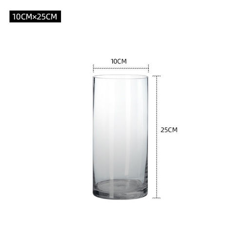 Monstera vase large diameter wide mouth glass vase transparent extra large flower arrangement rich bamboo cylindrical direct sales