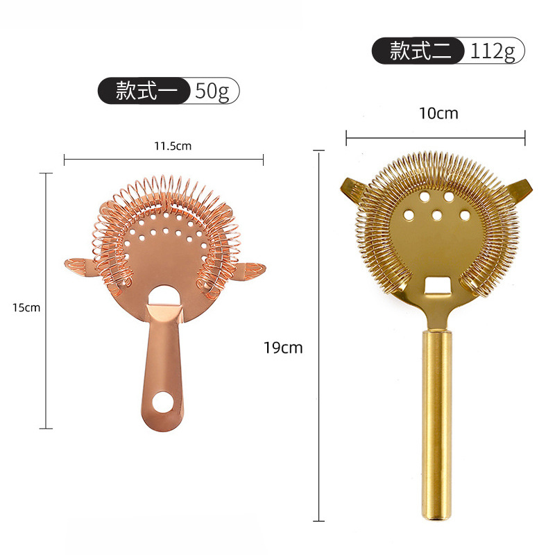 Fabricante en stock 304 Filtro de hielo de acero inoxidable Rosa oro cubo de hielo filtro cóctel separador de hielo barra herramienta