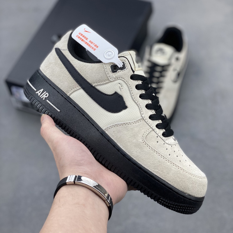 Pure Original Force 1 Air Force 1 Gray Brown Bone White Ice Blue Longjing Tea Soup Men's and Women's Casual Versatile Sports Sneakers