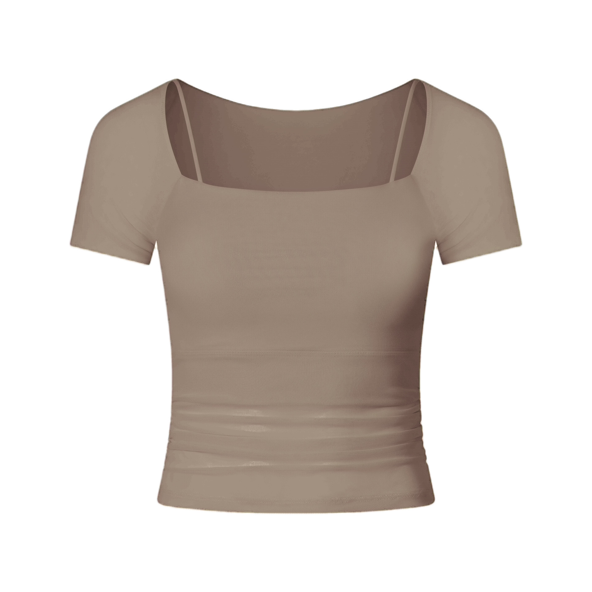 Top de yoga con almohadilla para el pecho, top deportivo de una taza de hilo de malla de aire de hadas femenino, delgado y temperamento, ejercicio de entrenamiento de Pilates