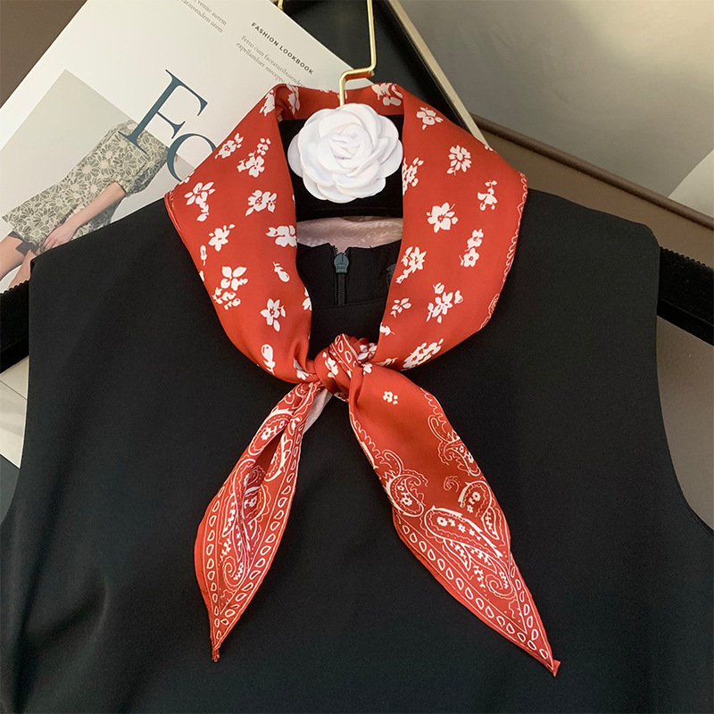 Flores de anacaju cortadas bufandas de seda de cuello bufandas de alto nivel bufandas de cabello bufandas multifuncionales bufandas triangulares bufandas de cintura bufandas