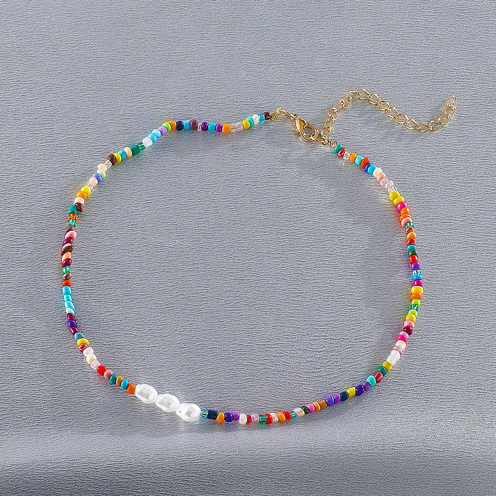 bohemian colorful beads turquoise short necklace wholesale Nihaojewelry