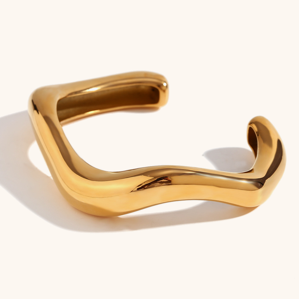 Acier Inoxydable Plaqué Or 18K Décontractée Irrégulier Bracelet display picture 5