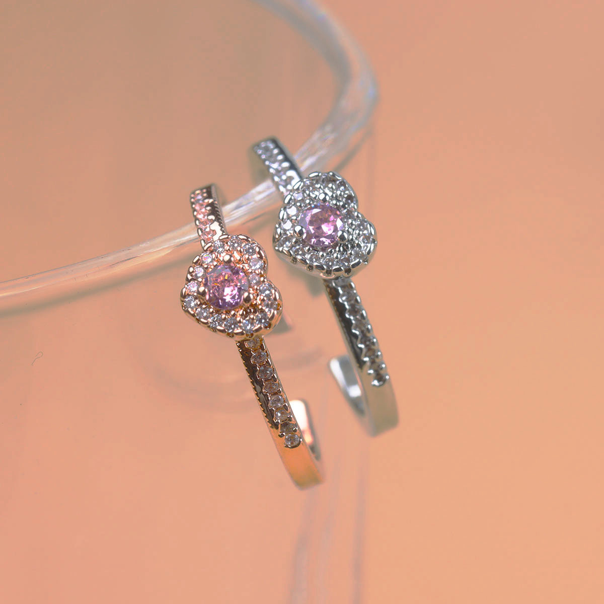 6g Weight Rhinestones Inlay Material Rings Classification 1 Piece Quantity Holiday, Daily Occasion Copper Material Heart Shape Pattern Women's Gender Inlay Design Simple Style, Classic Style Style Copper Simple Style Classic Style Inlay Heart Shape Rhinestones Rings 无