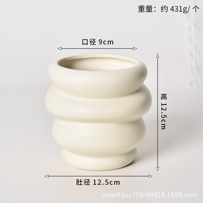 Pot de cerámica crema INS lujo ligero de alto nivel sensación de plantación de orquídeas mariposa simple orquídeas plantación de pot de porcelana blanca Dehua