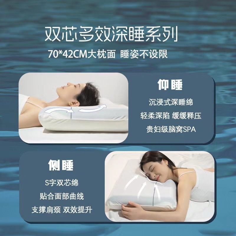 星球好睡眠枕芯双芯零压慢回弹记忆枕批发家用记忆棉枕头护颈枕|undefined