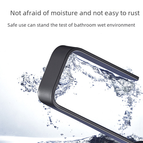 Bathroom Hole-Free Wall-Mounted Towel Rack Black Towel Holder Bathroom Tissue Hand Towel Rack Toilet Storage Rack