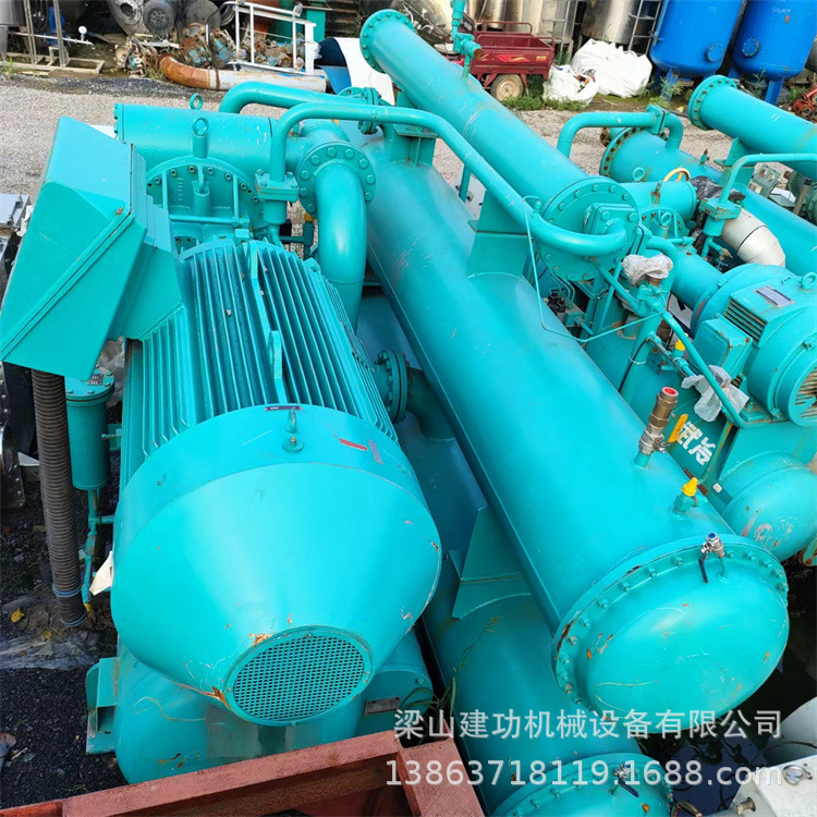 二手水冷螺杆式式冷制压缩机 工业冷水机 制冷低温盐水机组 回收