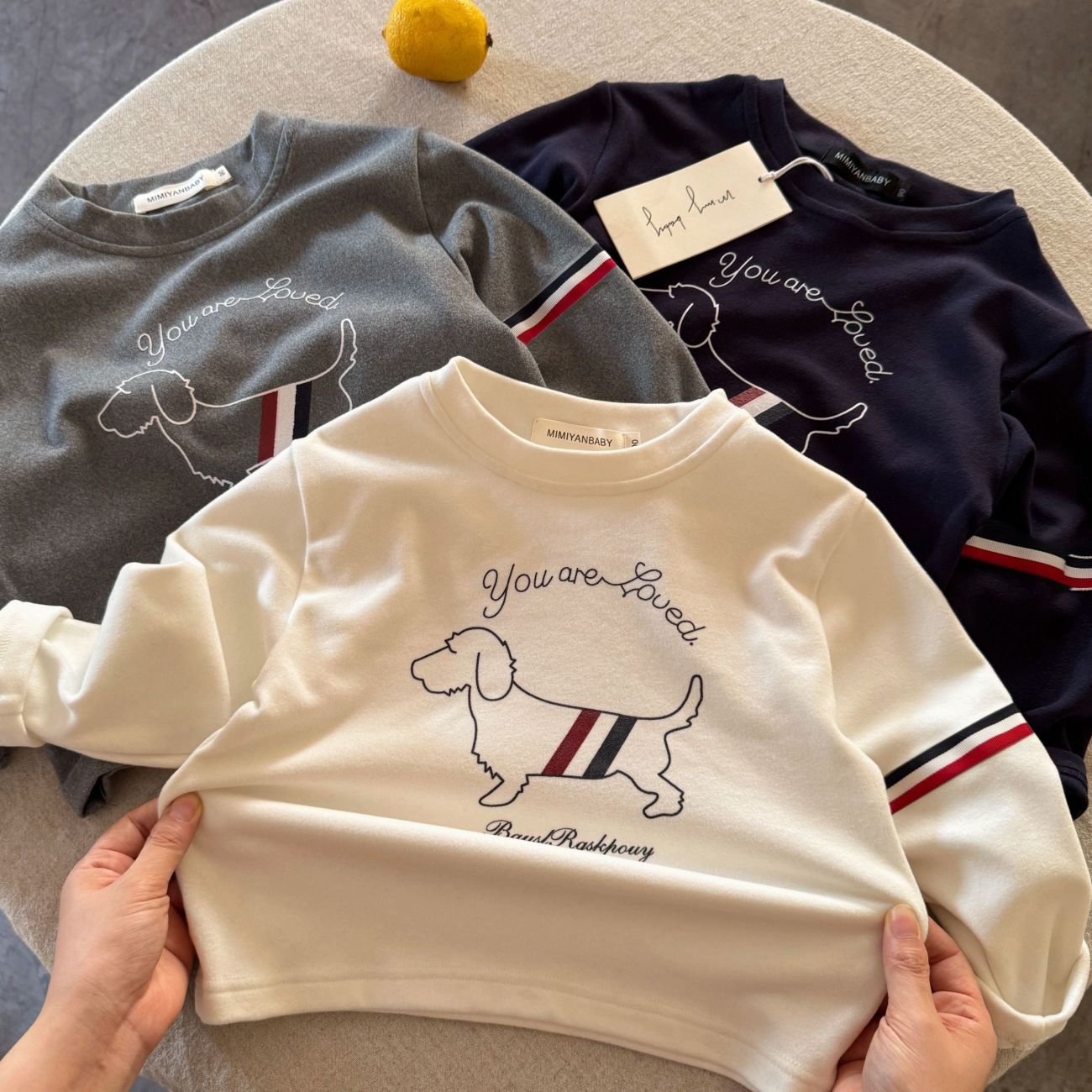 Cross-border children's casual German wool base layer shirt autumn and winter inner layer round neck boys' trendy warm T-shirt baby toddler