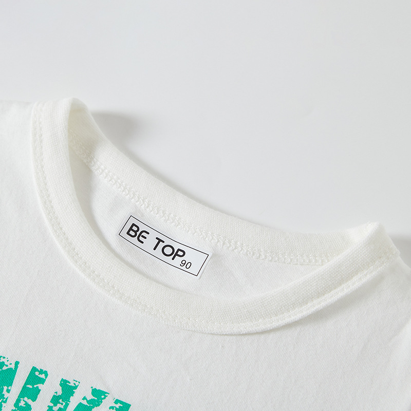 2024 nueva ropa para niños Camiseta de manga corta para niños de verano de algodón de media manga para niños ropa de verano dinosaurio tridimensional entrega de una pieza