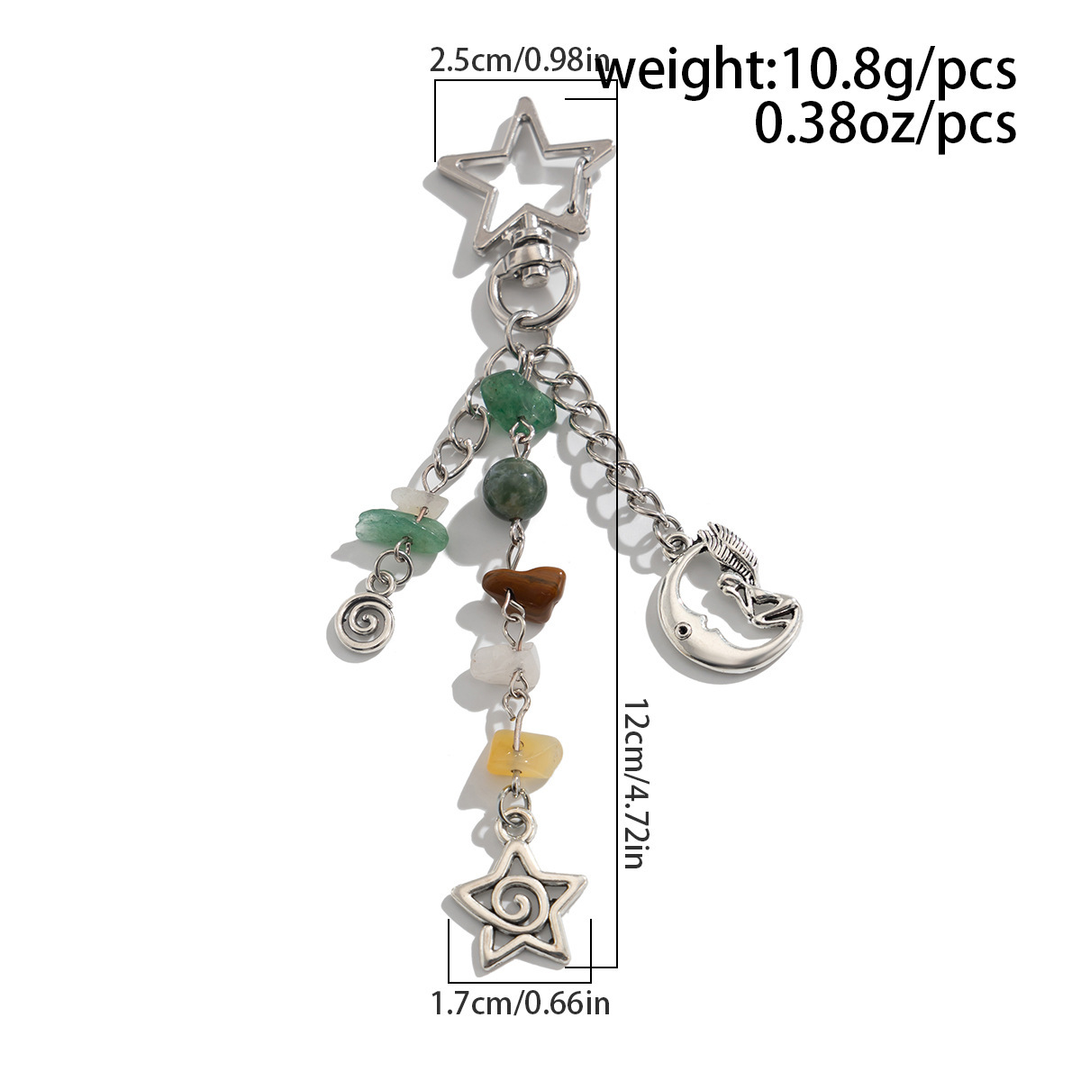 13g Weight Keychain Classification 1 Piece Quantity Holiday, Banquet, Selfie Occasion Glass, Zinc alloy Material Sun, Moon Pattern Unisex Gender Pastoral Style Pastoral Sun Moon Glass Zinc Alloy Unisex Keychain 5