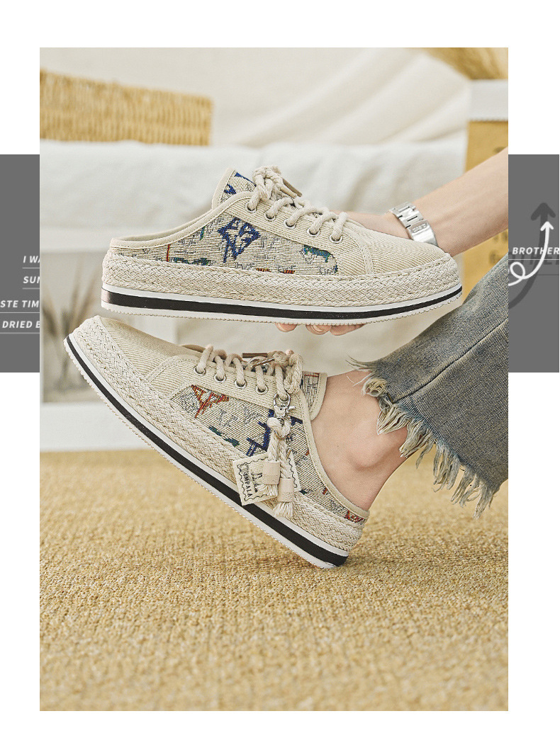 Scarpe da pescatore casual da uomo, alla moda, estive, in paglia intrecciata, con un piede solo, pigre, nuovo articolo 2024_voghion.com