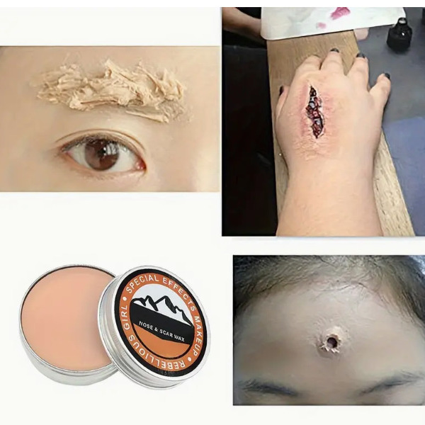 Movie makeup skin wax Halloween knife scar mouth skin wax scar pad nose covering eyebrows shaping skin wax