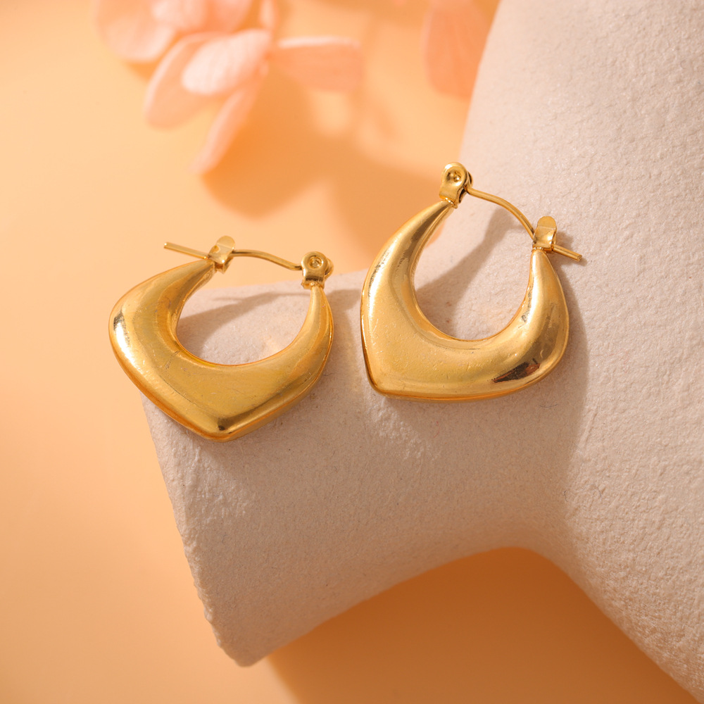 Pendientes de acero inoxidable estilo europeo, minimalista y ligero