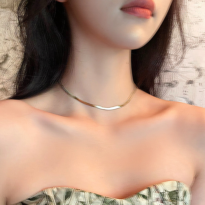 13g Weight New Trendy High-grade Simple Graceful Titanium Steel Necklace For Women Spring And Summer Hot-selling Non-fading Exquisite Clavicle Chain