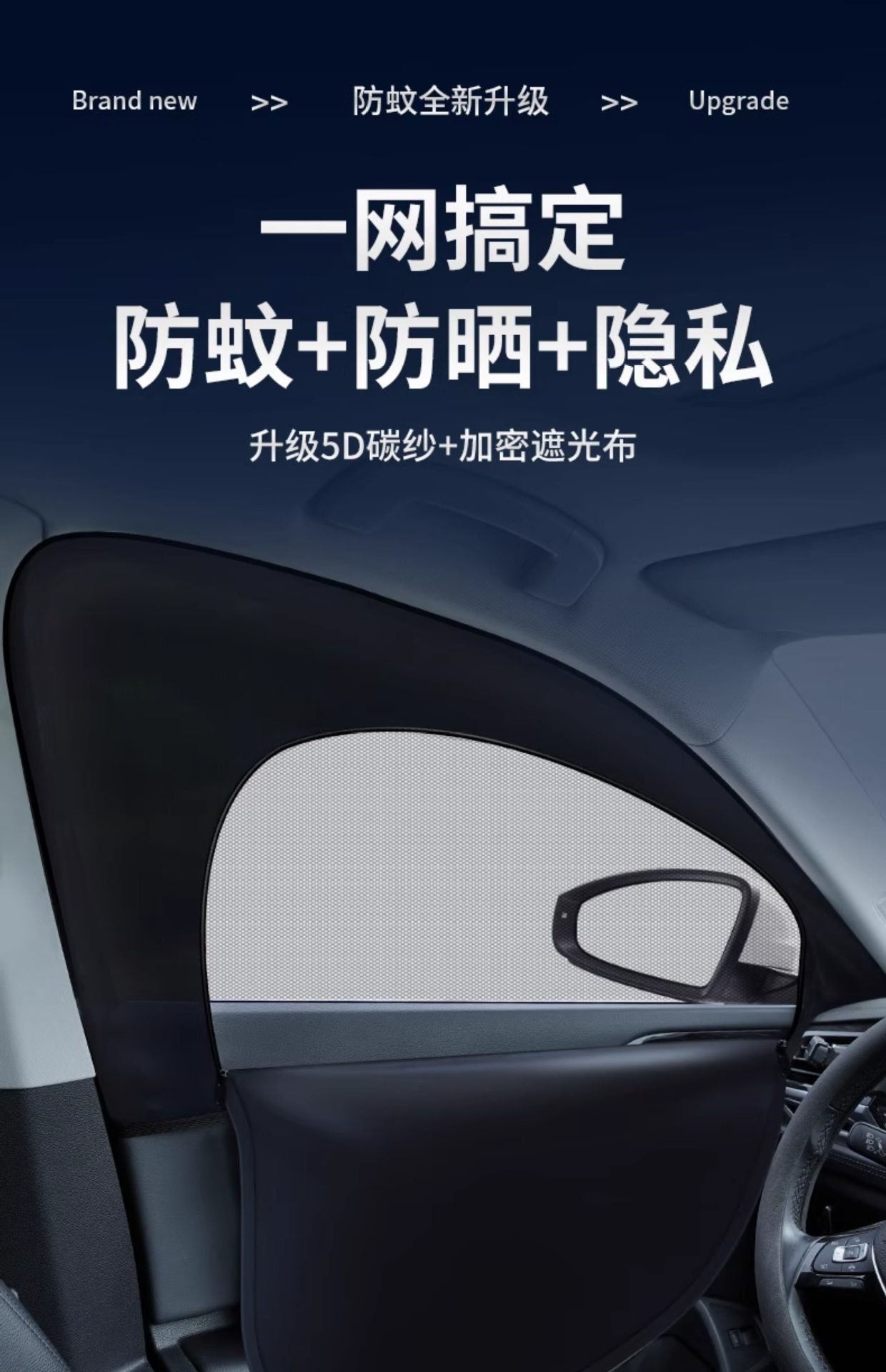 Car Mosquito Net Window Screen, Car Window-Specific Curtain, Car Mosquito Net, In-Car Sun Protection Window Screen, Privacy Sunshade Curtain