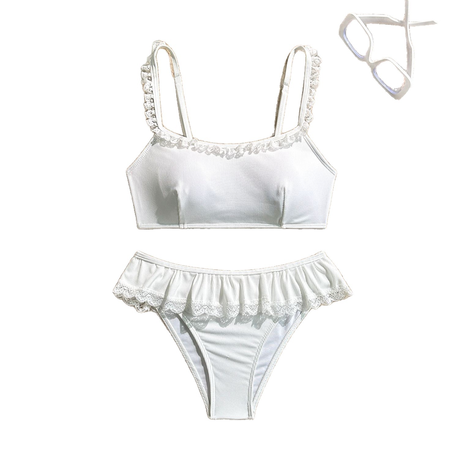 Women's Lace Bikini Set Fashionable Sexy Two-Piece Swimsuit for Beach And Pool_ecoleips.com