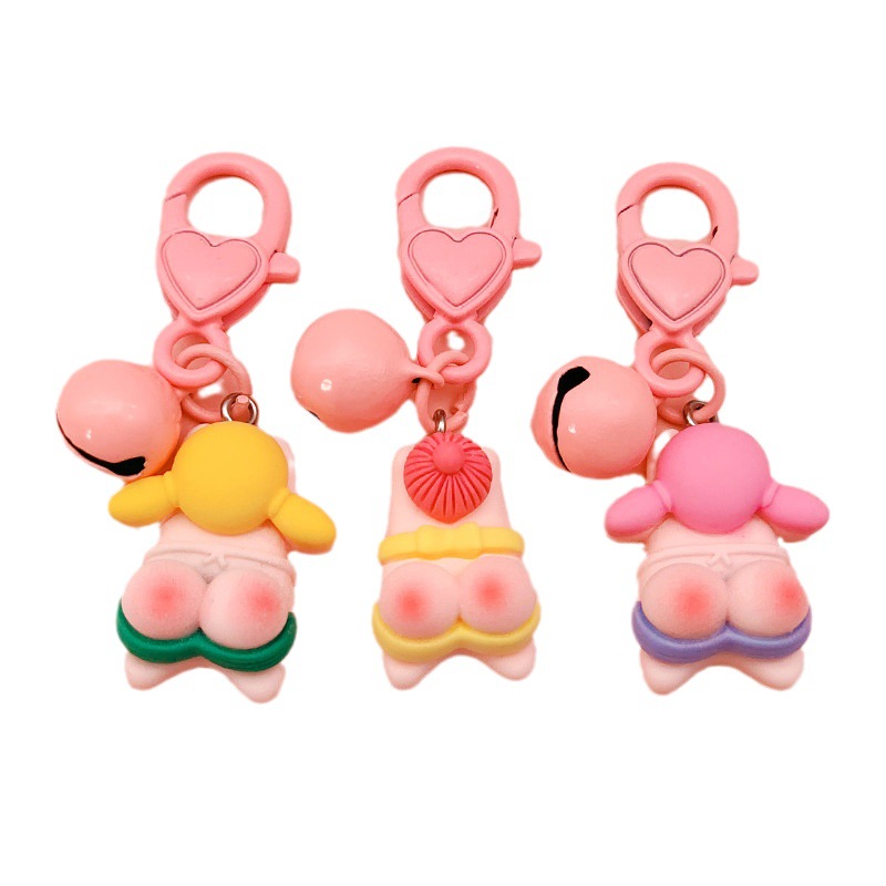 Cute ASS Girl amor llavero mochila de dibujos animados colgante creativo melocotón hip pareja regalo Accesorios al por mayor