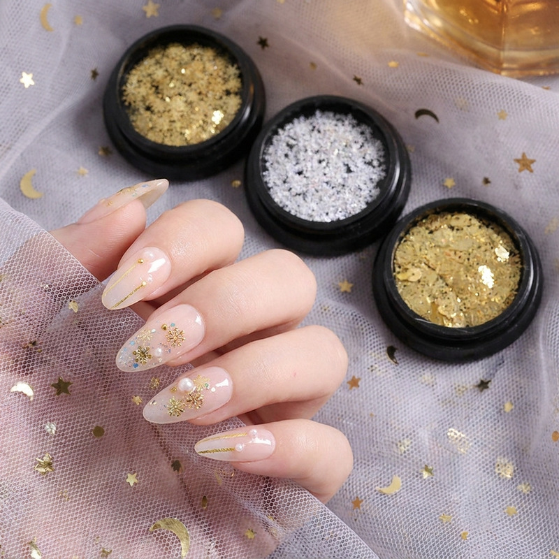 Cross-Border Christmas Snowflake Nail Art Metal Stickers Gold and Silver Glitter Nail Decorations Ins Popular Nail Art Accessories Set Cross-Border Christmas Snowflake Nail Art Metal Stickers Gold and Silver Glitter Nail Decorations Ins Popular Nail Art Accessories Set