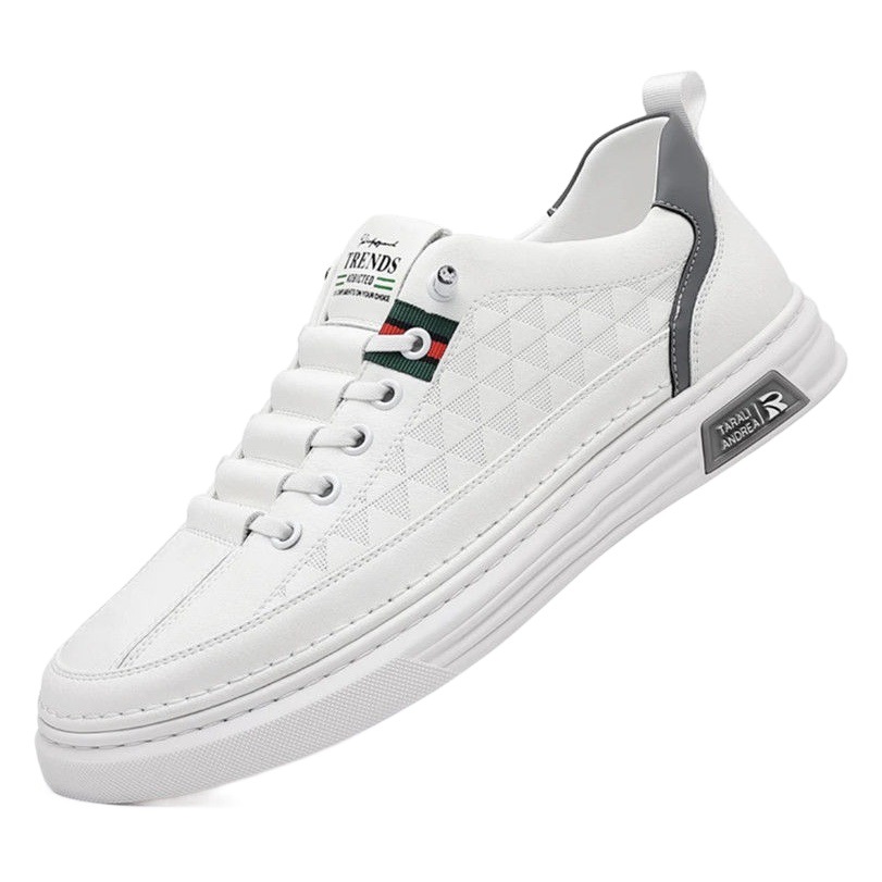 Men's Shoes Summer Breathable Thin Soft Leather White Shoes Men's Summer 2024 Trendy Versatile Casual Sports Sneakers