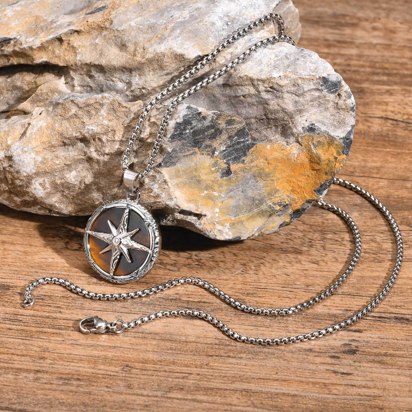 11g Weight Pendant Jewelry Making Type 304 Stainless Steel Chain Material 1 Piece Quantity Daily, Street Occasion 304 Stainless Steel Material Eight awn star Pattern All Seasons Season Men's Gender Hip-Hop, Streetwear Style Hip-Hop Streetwear Eight Awn Star 304 Stainless Steel Men's Men Pendant Necklaces 2