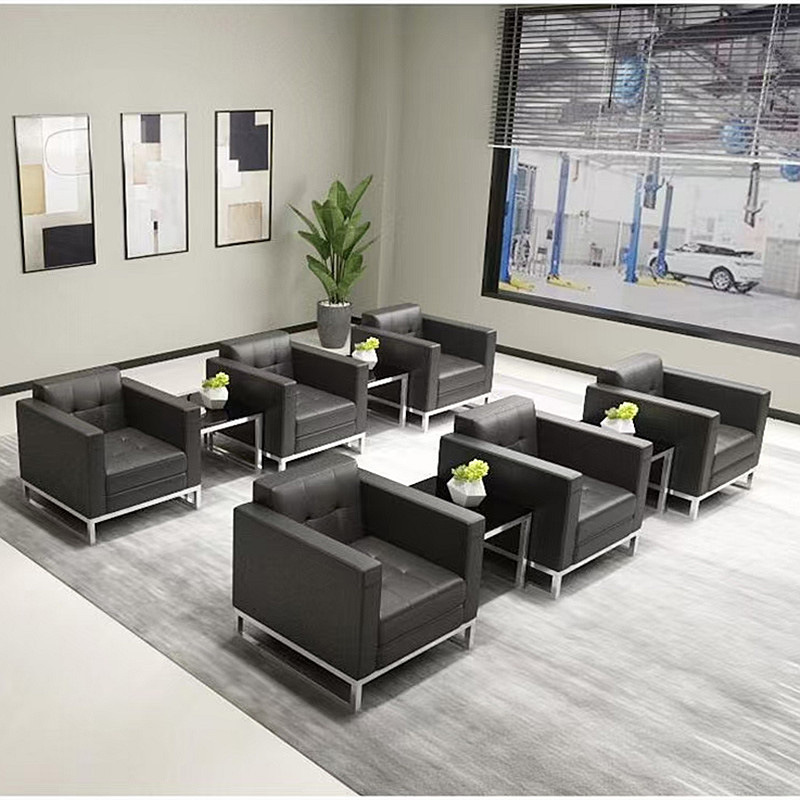 Combinación de sofá simple, mesa de té, sofá de cuero genuino, sala de estar, sala de recepción, 4S Store, combinación de sofá de cuero individual