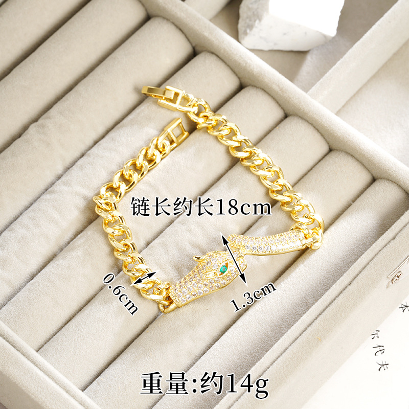 Pulsera de cabeza de leopardo s3252