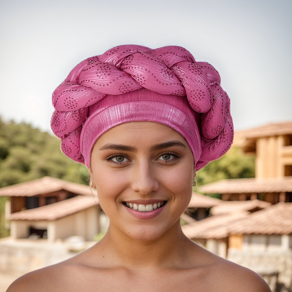 Cappello musulmano Moda bellezza striscia caldo trapano treccia spessa cappello africano cappello cappello musulmano_voghion.com