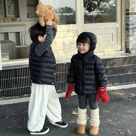 冬季儿童纯色保暖羽绒外套中小童休闲百搭安心90绒羽绒马甲内胆