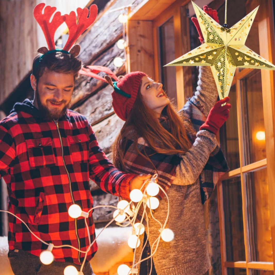 Navidad transfronteriza láser hueco de pentacos fiesta de cumpleaños decoración del centro comercial pentacos pentacos pentacos luminosos
