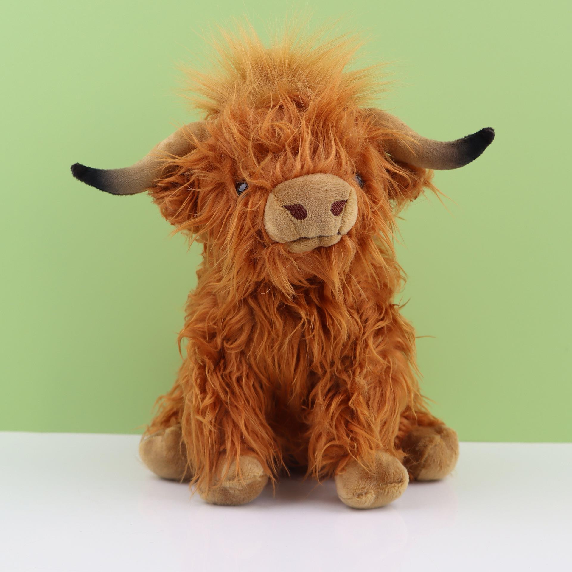 Cross-border escocés Highland vaca blanco crema Highland vaca peluche juguete simulación muñeca