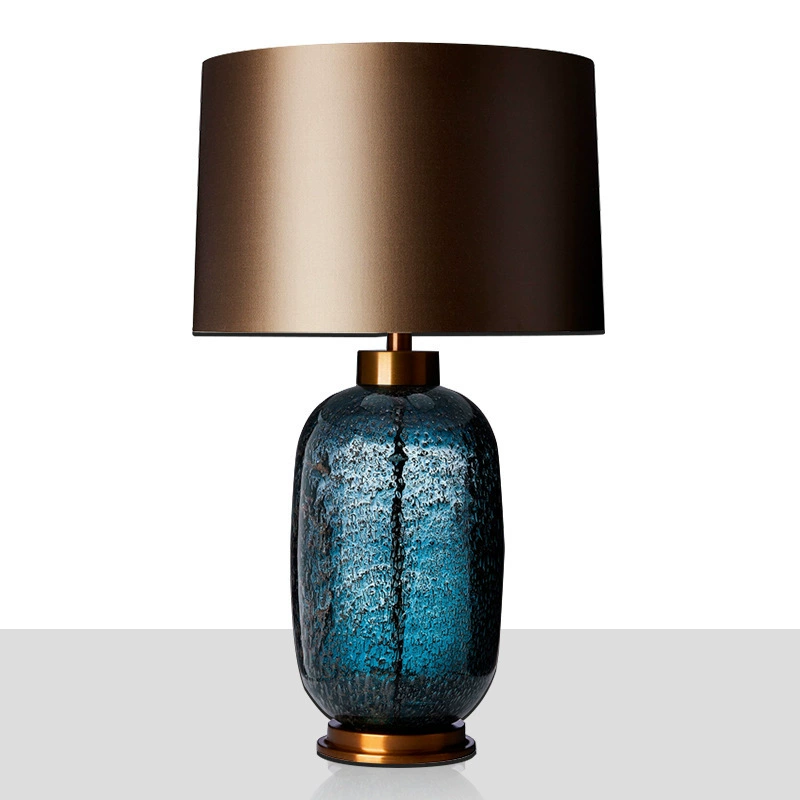 Modern and minimalistic creative blue table lamp for living room, room lantern for bed for hotel