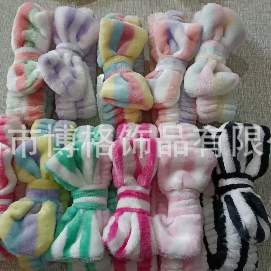 Diadema con lazo de lunares con estampado de leopardo europeo y americano, pañuelo facial SPA, diadema elástica transfronteriza, diadema de borde ancho a rayas