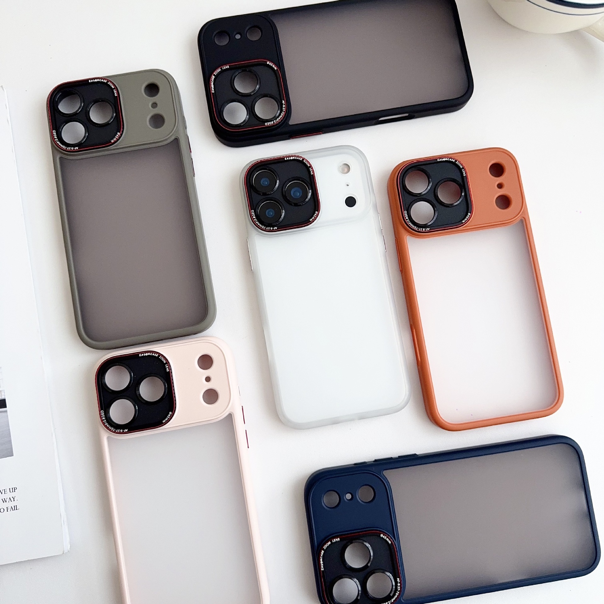 Nueva funda mate con tacto de piel adecuada para el teléfono Apple 17, funda para iPhone 14, anillo de lente metálico de licra, funda protectora completa 16