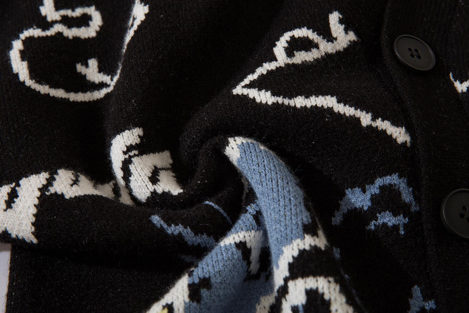 Herr cardigan stickad tröja med dinosaurie höst vinter unisex_voghion.com