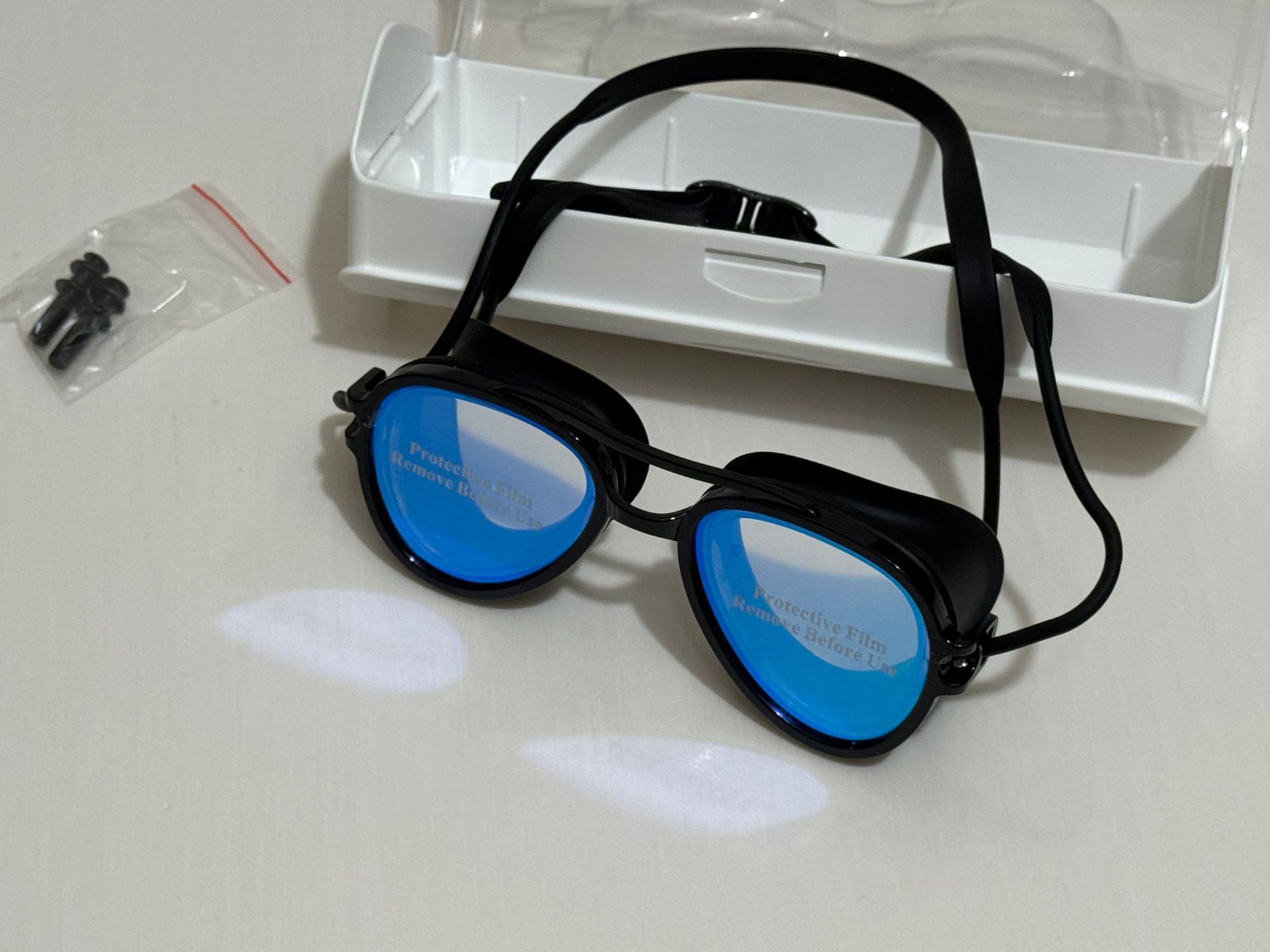 Gafas de Natación Profesionales de Marco Grande de Policarbonato Impermeables y Antiempañantes