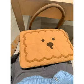 可爱焦糖饼干小狗电脑包2025新款百搭手提通勤托12发完图片色