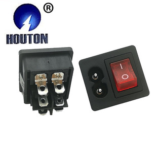 AC power socket AC two-in-one eight-word card type power socket with switch copper foot two-hole power socket