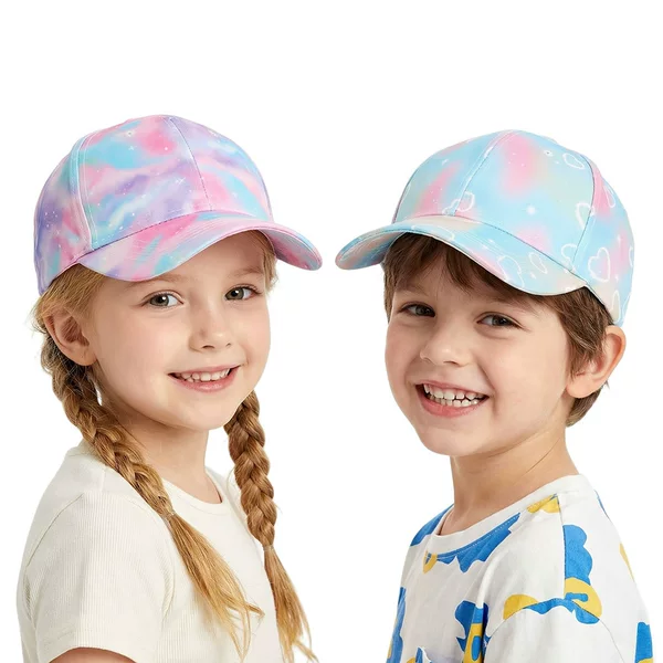 Popular Cross-Border Children's Fashion Colorful Tie-Dye Hat, Breathable Baseball Cap for Spring and Summer, Outdoor Sun Hat for Boys and Girls