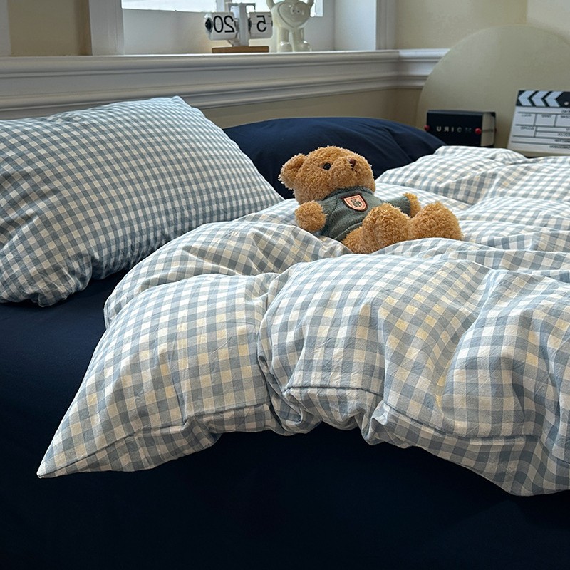 Minimalistisches Bettwäsche Set Aus Gewaschener Baumwolle_voghion.com