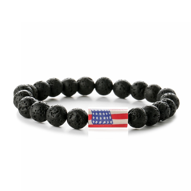 Europa y Estados Unidos transfronterizos banderas de ágata de piedra turquesa línea elástica cuentas pulseras pulseras pulseras de regalo para hombres y mujeres