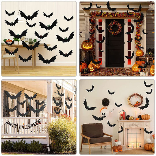 2023 new Halloween PP bat hanging decoration tree wall porch pendant luminous holiday party supplies