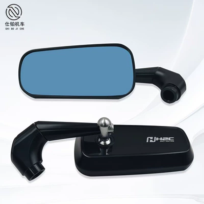 Rearview Mirror Blue/Chrome Mirror | Motorcycle rearview mirror
