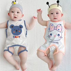 嬰兒連腿肚兜新生兒童護肚臍寶寶護肚子半背肚圍睡覺防踢薄款夏季