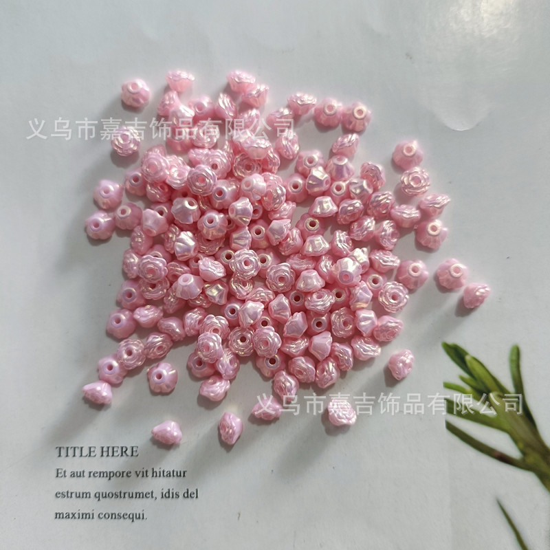 Luz nocturna brillante dorada rosa mini camellia acrílico diy cuentas hechas a mano al por mayor explosión de sonido