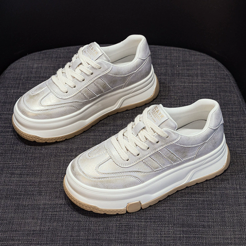 Белые кроссовки на платформе Pearl/Champagne, размер 35-40, повседневные спортивные кеды для подростков