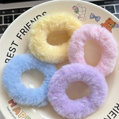 秋冬毛絨絨發圈可愛甜美少女心雙馬尾扎頭髮高彈力日韓簡約頭飾女