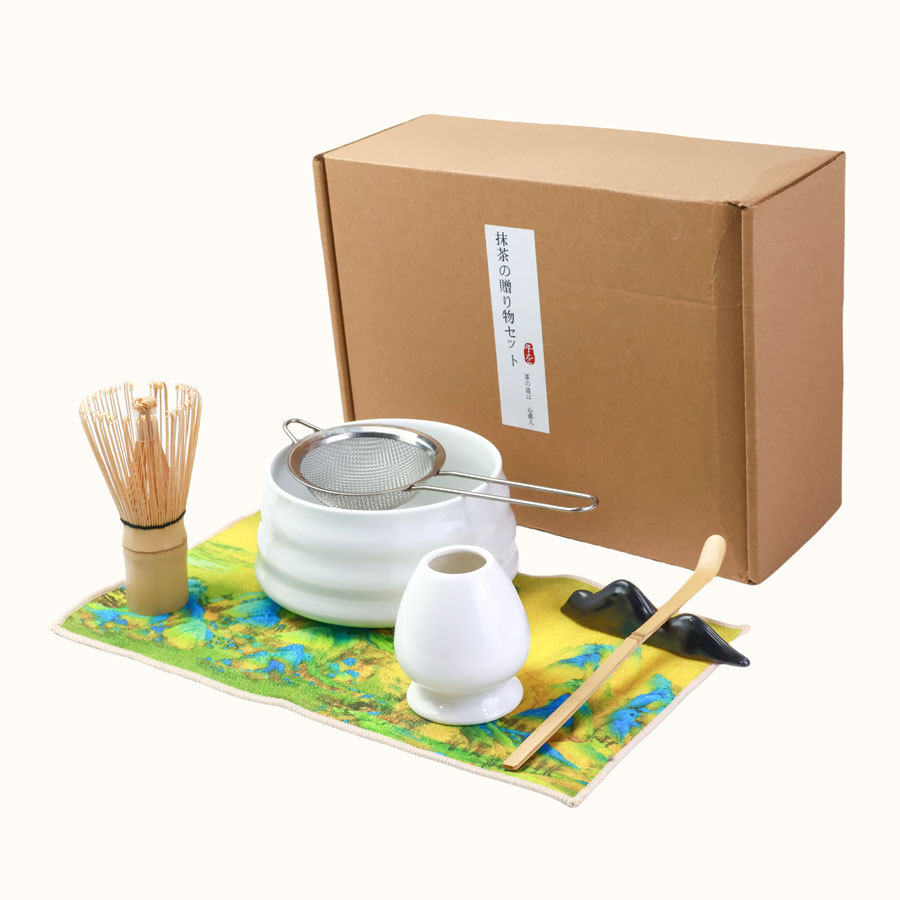 Taza de té de estilo japonés, cepillo de matcha, herramientas de matcha, taza de té de la dinastía Song, caja de regalo de set de matcha